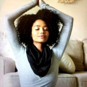 Beyond Yoga Black and Gray Cowl Neck Wrap